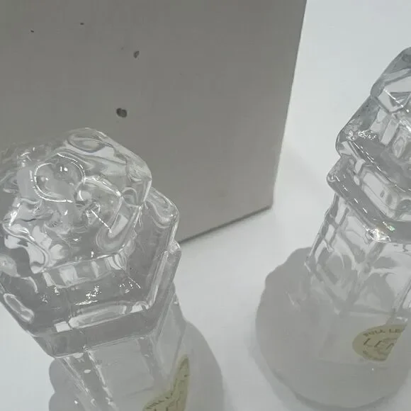 Lenox Crystal Lighthouse Salt and Pepper Shakers with Box - Picture 3 of 7